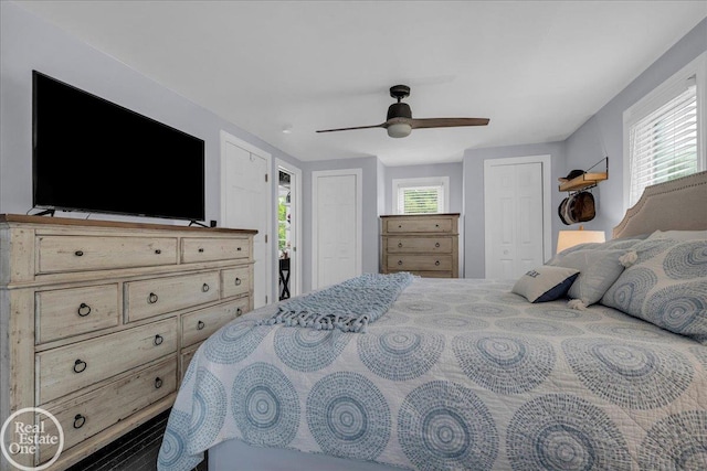 28800 Old N River Rd, Harrison Twp, MI 48045 - bedroom with a ceiling fan and two closets