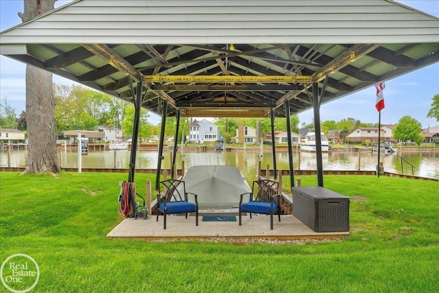 28800 Old N River Rd, Harrison Twp, MI 48045 - view of patio / terrace with a water view and a residential view