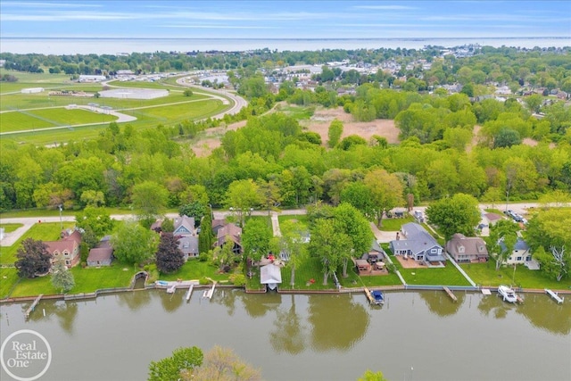 28800 Old N River Rd, Harrison Twp, MI 48045 - aerial perspective of suburban area featuring a nearby body of water and a tree filled landscape