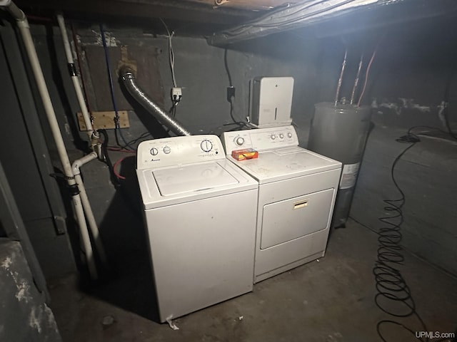 3110 County Road Fd Rd, Champion, MI 49814 - washroom with washing machine and dryer and water heater