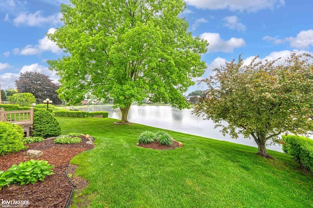 46713 Houghton Dr, Shelby Twp, MI 48315 - view of grassy yard with a water view