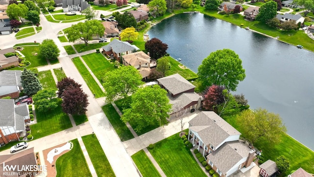 46713 Houghton Dr, Shelby Twp, MI 48315 - aerial view of residential area with a large body of water