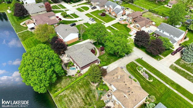 46713 Houghton Dr, Shelby Twp, MI 48315 - aerial view of residential area featuring a large body of water