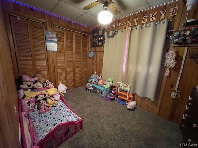 1110 N 2nd St, Ishpeming, MI 49849 - recreation room with carpet floors and ceiling fan