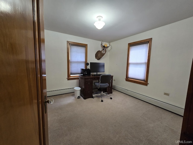 817 W Water St, Hancock, MI 49930 - office area with baseboard heating and carpet floors