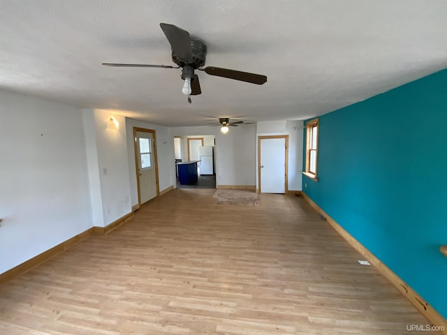 331 W Bluff St, Marquette, MI 49855 - empty room with light wood finished floors, baseboards, and ceiling fan