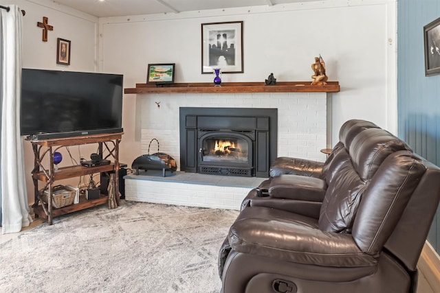 5001 Ruby Dr, Gladwin, MI 48624 - living area with a fireplace