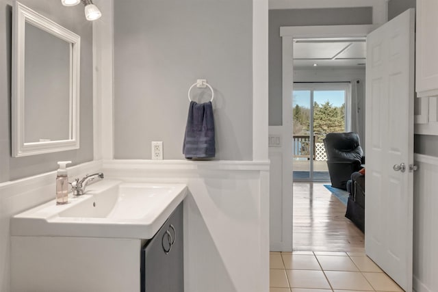 5001 Ruby Dr, Gladwin, MI 48624 - bathroom with vanity and tile patterned floors