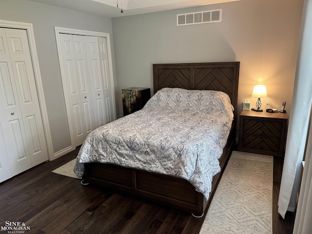 1741 Saint Clair River Dr, Algonac, MI 48001 - bedroom featuring dark wood-style flooring and two closets