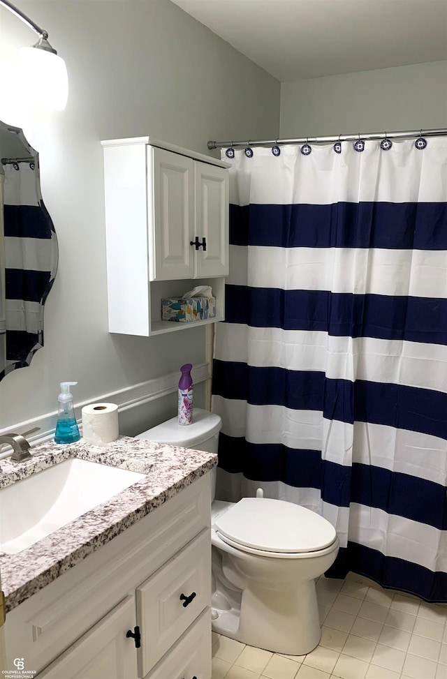 13304 Highland Cir, Sterling Heights, MI 48312 - bathroom with vanity, toilet, and tile patterned floors