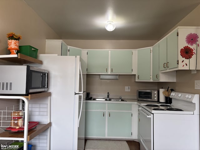 8401 18 Mile Rd Unit 154, Sterling Heights, MI 48313 - kitchen with white electric range oven, a sink, and light countertops