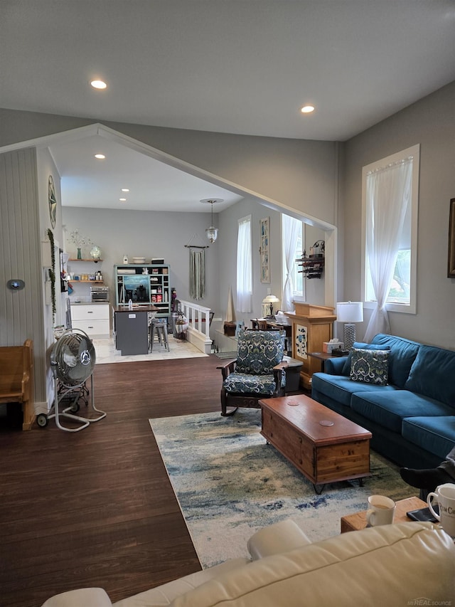 2450 N Lakeshore Rd, Carsonville, MI 48419 - living room with wood finished floors, healthy amount of natural light, and recessed lighting