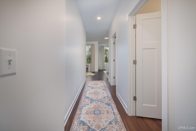 776 S Lakeshore Blvd, Marquette, MI 49855 - corridor with dark wood-style flooring, recessed lighting, and baseboards