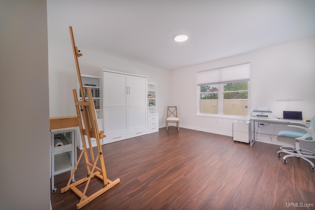 776 S Lakeshore Blvd, Marquette, MI 49855 - office area featuring dark wood-style flooring and baseboards