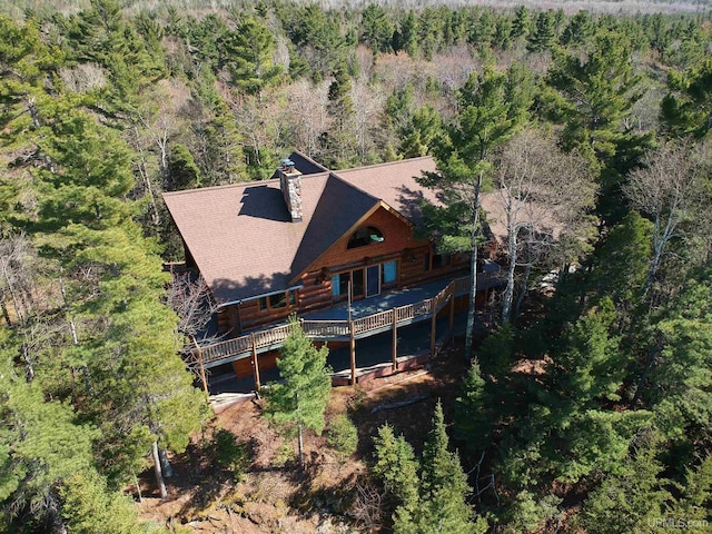 6856 Five Mile Point Rd, Allouez, MI 49805 - aerial view of property and surrounding area with a forest