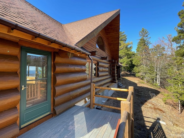 6856 Five Mile Point Rd, Allouez, MI 49805 - view of wooden deck