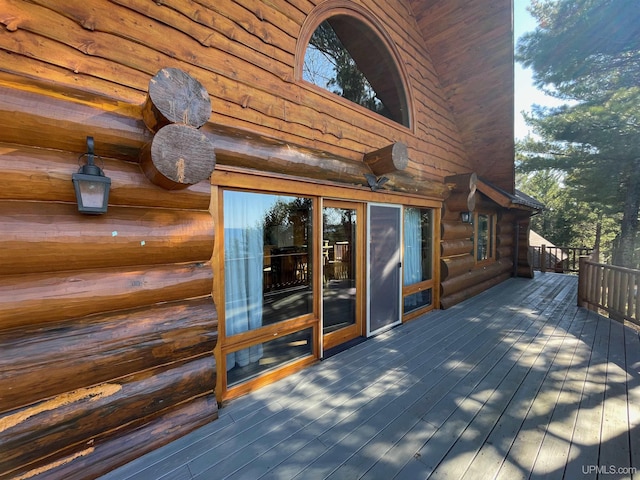 6856 Five Mile Point Rd, Allouez, MI 49805 - view of wooden deck