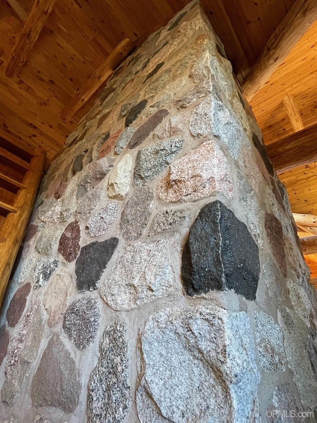 6856 Five Mile Point Rd, Allouez, MI 49805 - detailed view of wood ceiling