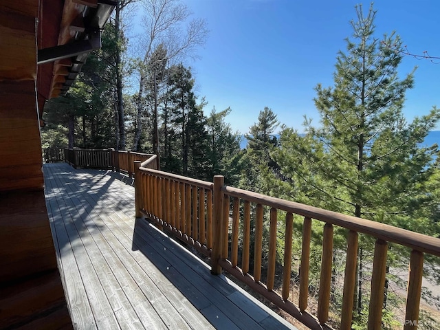 6856 Five Mile Point Rd, Allouez, MI 49805 - view of wooden terrace
