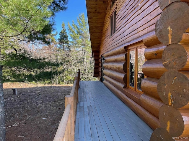 6856 Five Mile Point Rd, Allouez, MI 49805 - view of wooden terrace