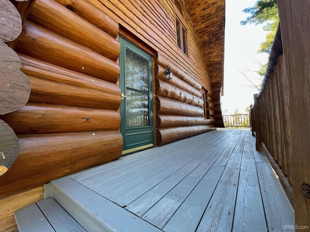6856 Five Mile Point Rd, Allouez, MI 49805 - view of wooden deck