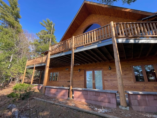 6856 Five Mile Point Rd, Allouez, MI 49805 - view of side of home with a wooden deck