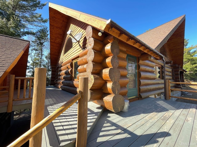 6856 Five Mile Point Rd, Allouez, MI 49805 - view of wooden deck
