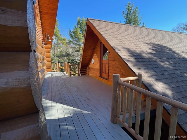 6856 Five Mile Point Rd, Allouez, MI 49805 - view of wooden terrace