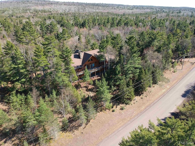 6856 Five Mile Point Rd, Allouez, MI 49805 - aerial view of property and surrounding area with a forest