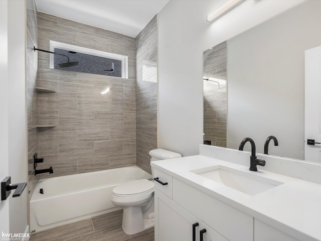 55127 Saint Paul Dr, Macomb Twp, MI 48042 - full bath with vanity, toilet, and tub / shower combination