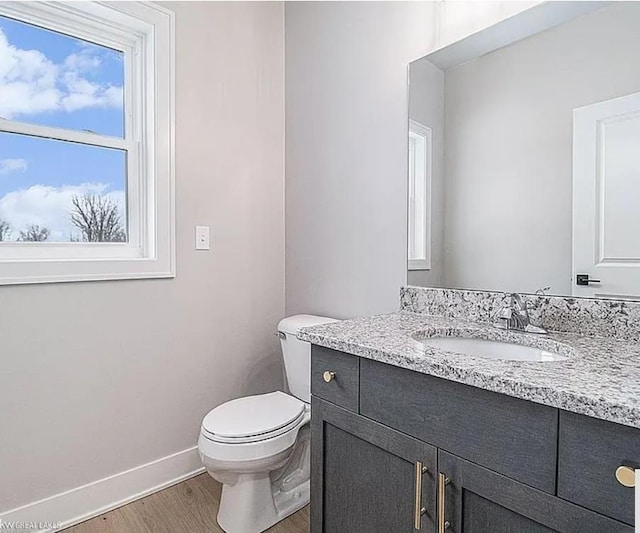 29126 Brooke Meadows Ct, Chesterfield, MI 48047 - bathroom with wood finished floors, toilet, vanity, and baseboards