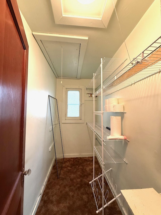 265 Lagoon Beach Dr, Bay City, MI 48706 - walk in closet with attic access and carpet floors
