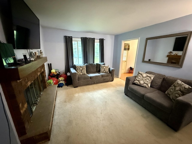 2222 Compton St, Saginaw, MI 48602 - living room featuring a fireplace and carpet flooring