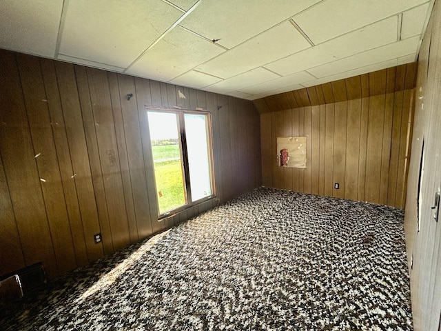4992 Freeman Rd, Beaverton, MI 48612 - unfurnished room featuring wood walls and lofted ceiling