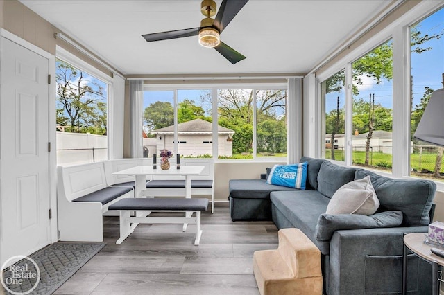 24080 Scotia Rd, Oak Park, MI 48237 - sunroom with plenty of natural light and wood finished floors