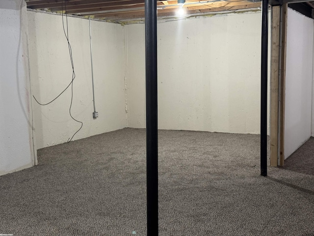 16180 Scenic Dr, Clinton, MI 48038 - unfinished below grade area with carpet flooring