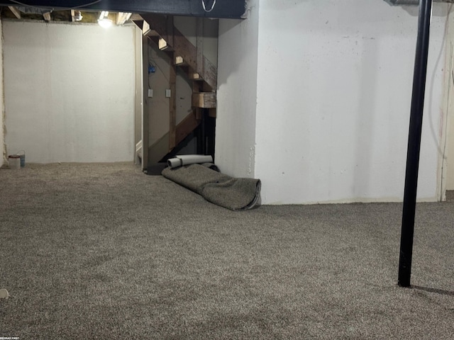 16180 Scenic Dr, Clinton, MI 48038 - unfinished below grade area featuring carpet