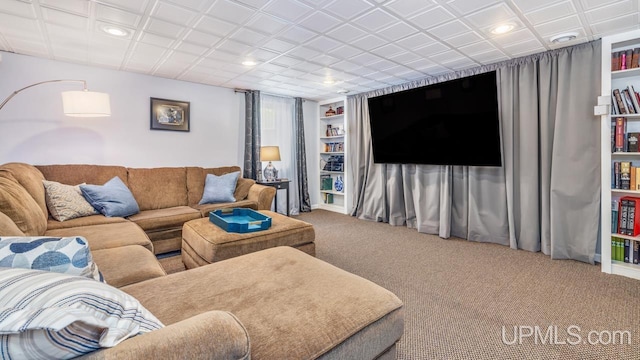 1128 E E St, Iron Mountain, MI 49801 - carpeted living room featuring recessed lighting and built in features