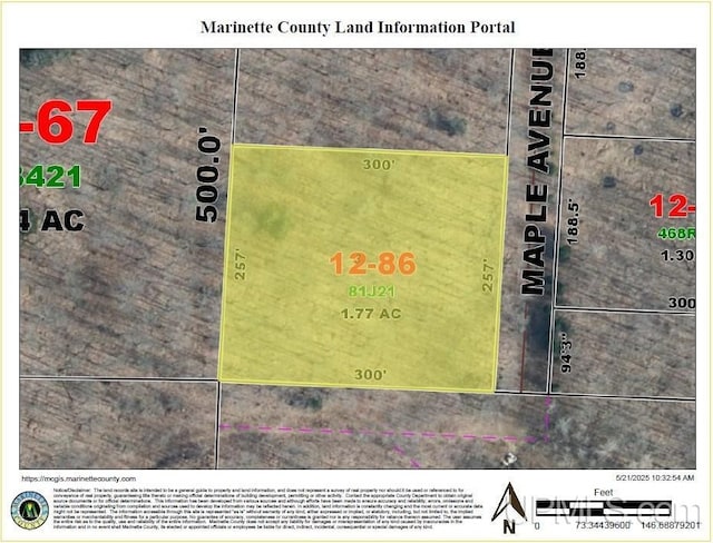1.77ACRES Maple Ave, Goodman T-Wi, WI 54125