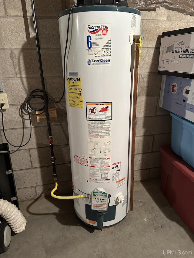 2966 Sycamore Ln, Republic, MI 49879 - utility room featuring water heater