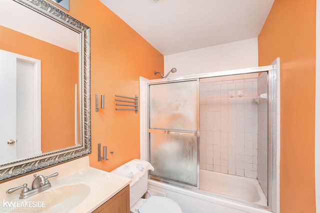 6019 Kingsfield Dr, West Bloomfield, MI 48322 - full bath with vanity, toilet, and shower / bath combination with glass door