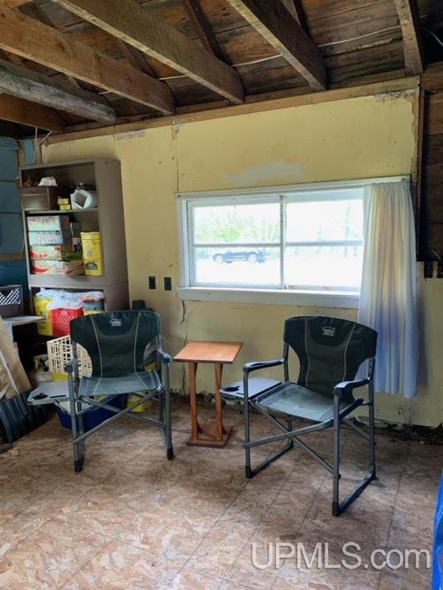 22019 E Everett Ave, Grand Marais, MI 49839 - sitting room featuring wood ceiling