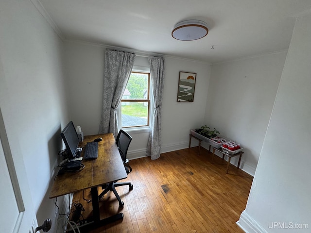 809 W A St, Iron Mountain, MI 49801 - office space featuring wood-type flooring, crown molding, and baseboards