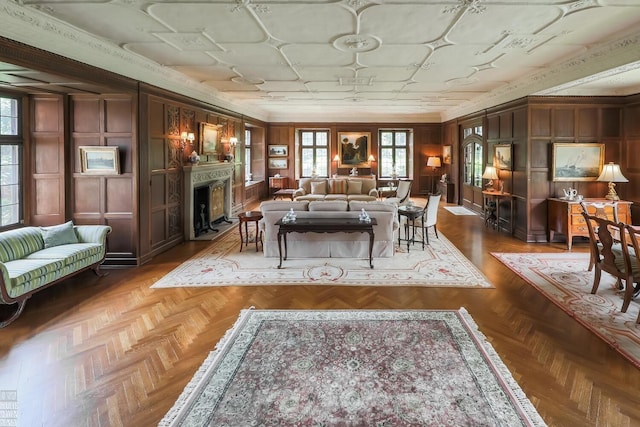 257 Ridge Rd, Grosse Pointe Farms, MI 48236 - living room featuring healthy amount of natural light and a fireplace
