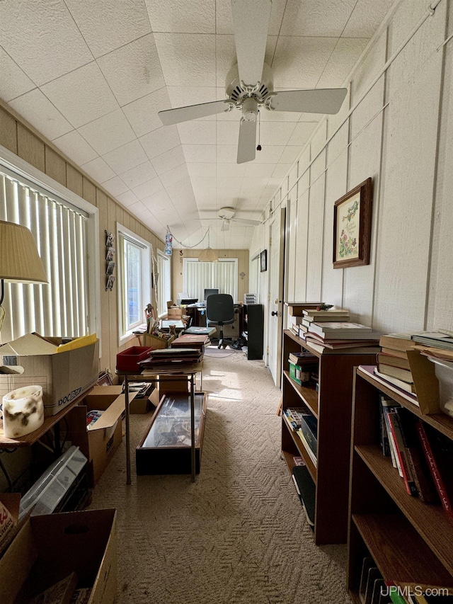 7848 Cole St, Rapid River, MI 49878 - carpeted office space with a ceiling fan