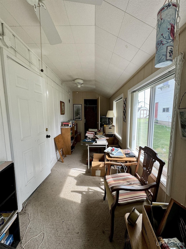 7848 Cole St, Rapid River, MI 49878 - carpeted living room with lofted ceiling