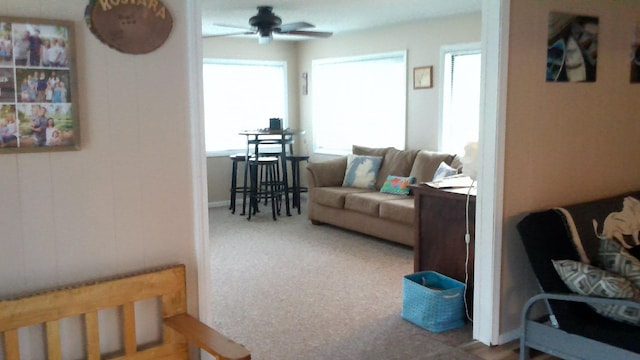 4158 Scott Ct, Gladwin, MI 48624 - living room with a ceiling fan and carpet