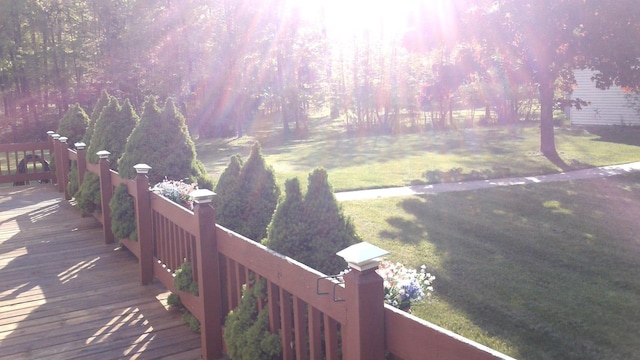 4158 Scott Ct, Gladwin, MI 48624 - wooden deck with a yard