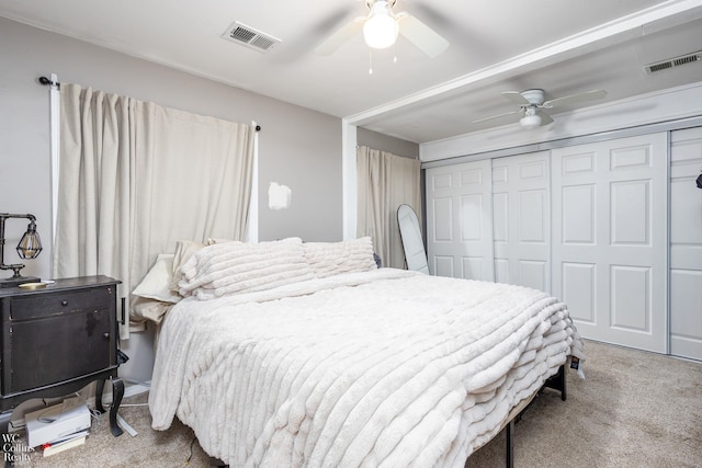 656 Lawson Dr, Lake Orion, MI 48362 - bedroom featuring carpet, a closet, and ceiling fan
