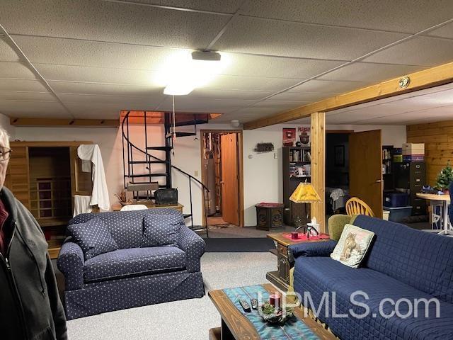 2051 Town Rd M Rd, Florence T-Wi, WI 54121 - living area featuring stairs and carpet flooring